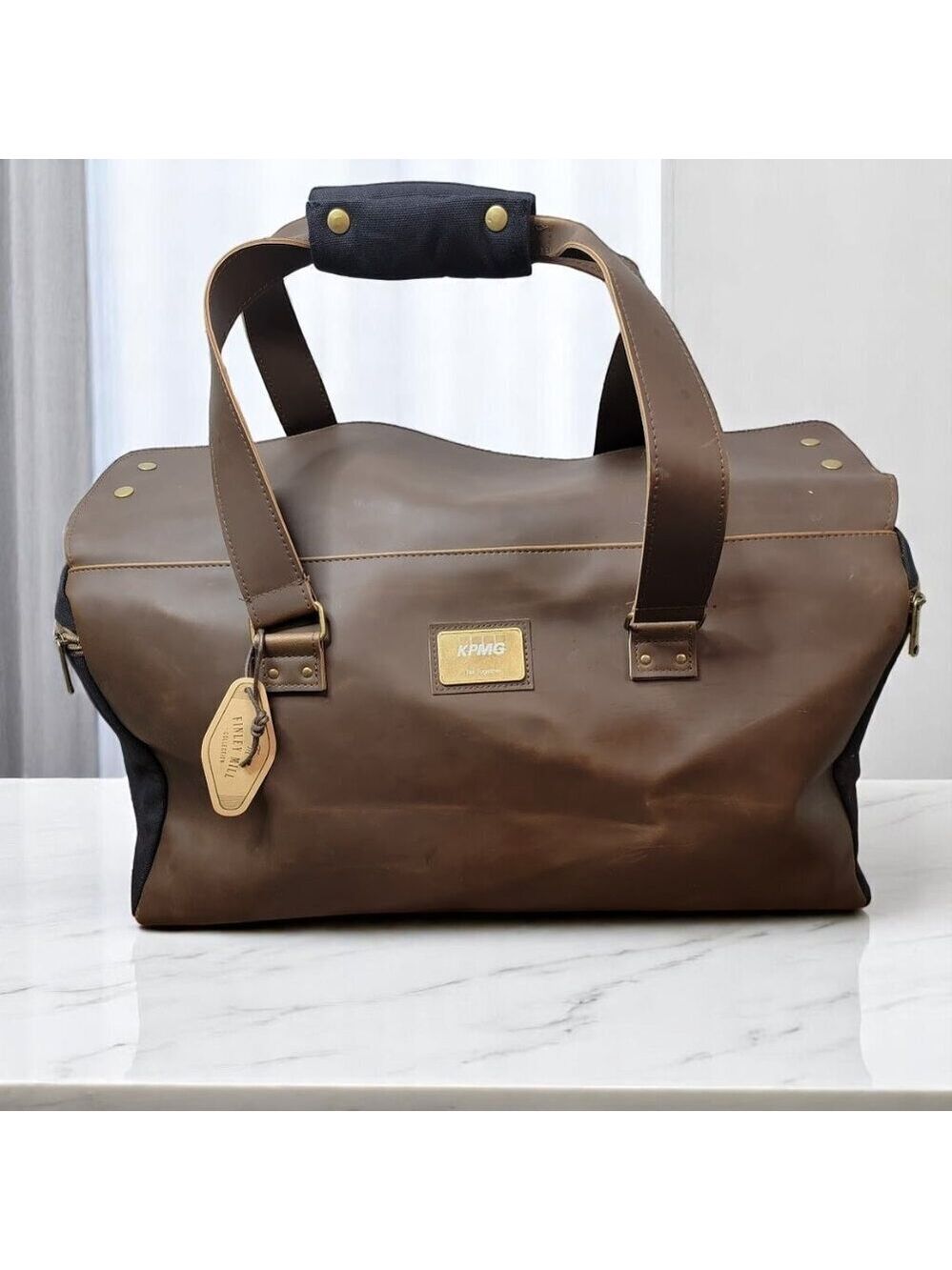 Origaudio Leather-Look Duffel Bag – Weekender/Carry-On with Shoulder Strap | NWT